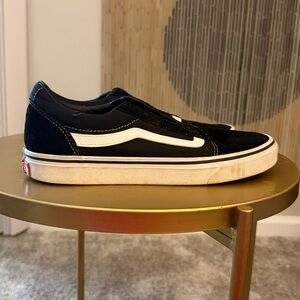 Vans Kids Black & White Slip-On Suede Skate Sneakers